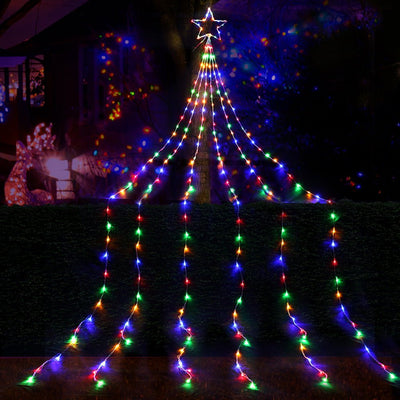 Jingle Jollys 5M Christmas Curtain Lights LED Motif Fairy String Light Outdoor Payday Deals