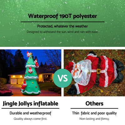 Jingle Jollys 5M Christmas Inflatable Santa on Christmas Tree Xmas Decor LED Payday Deals