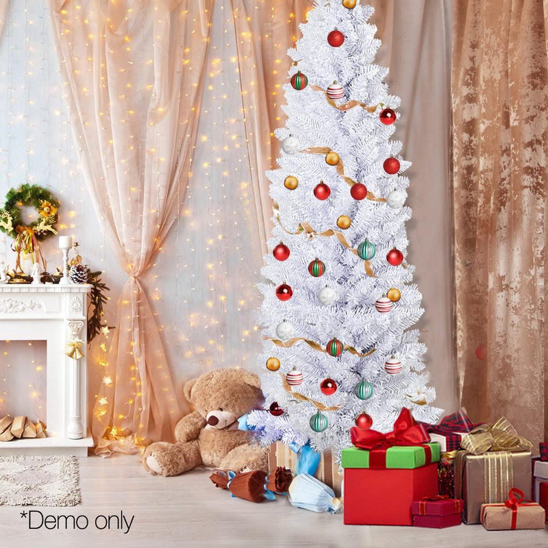 Jingle Jollys 6FT Slim Christmas Tree - White