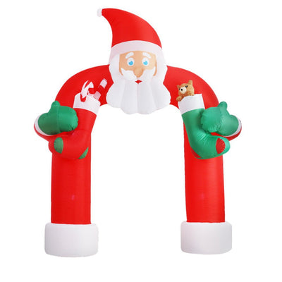 Jingle Jollys Christmas Inflatable Santa Archway 2.3M Outdoor Decorations Lights Payday Deals