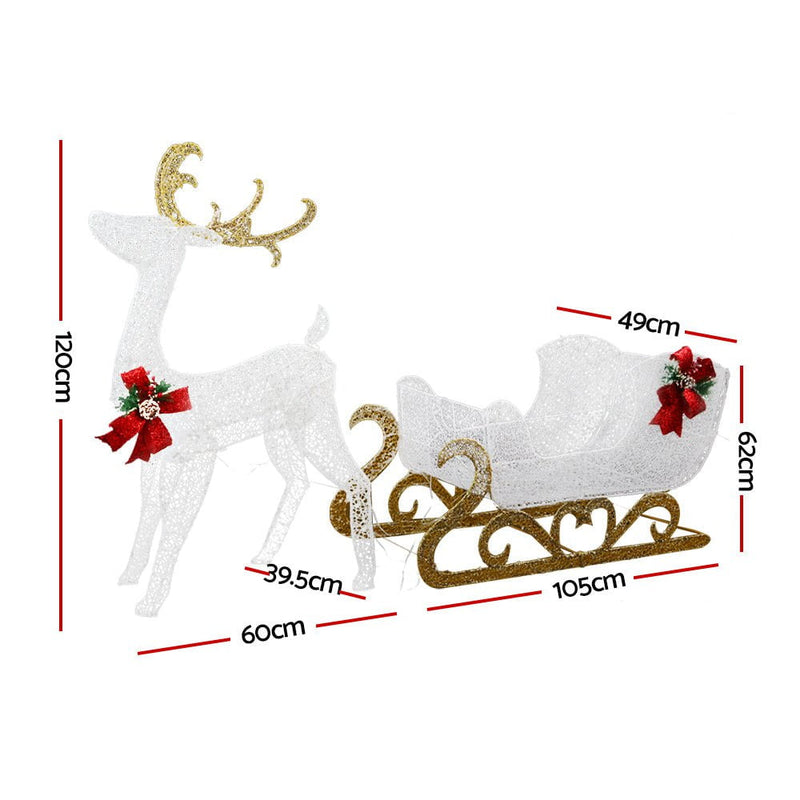 Jingle Jollys Christmas Lights Motif LED Rope Light Reindeer Sleigh Xmas Decor Payday Deals