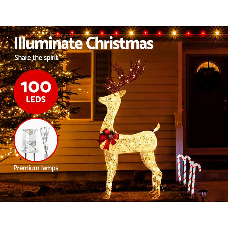 Jingle Jollys Christmas Lights Motif LED Rope Reindeer Waterproof Outdoor Payday Deals