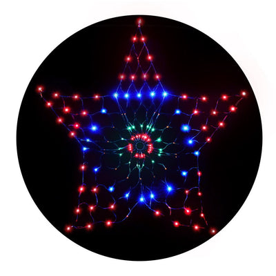 Jingle Jollys Christmas Lights Motif LED Star Net Waterproof Outdoor Colourful Payday Deals