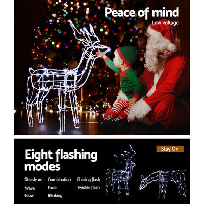 Jingle Jollys Christmas Motif Lights LED Rope Reindeer Waterproof Solar Powered Payday Deals