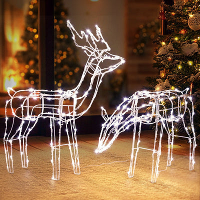 Jingle Jollys Christmas Motif Lights LED Rope Reindeer Waterproof Solar Powered Payday Deals