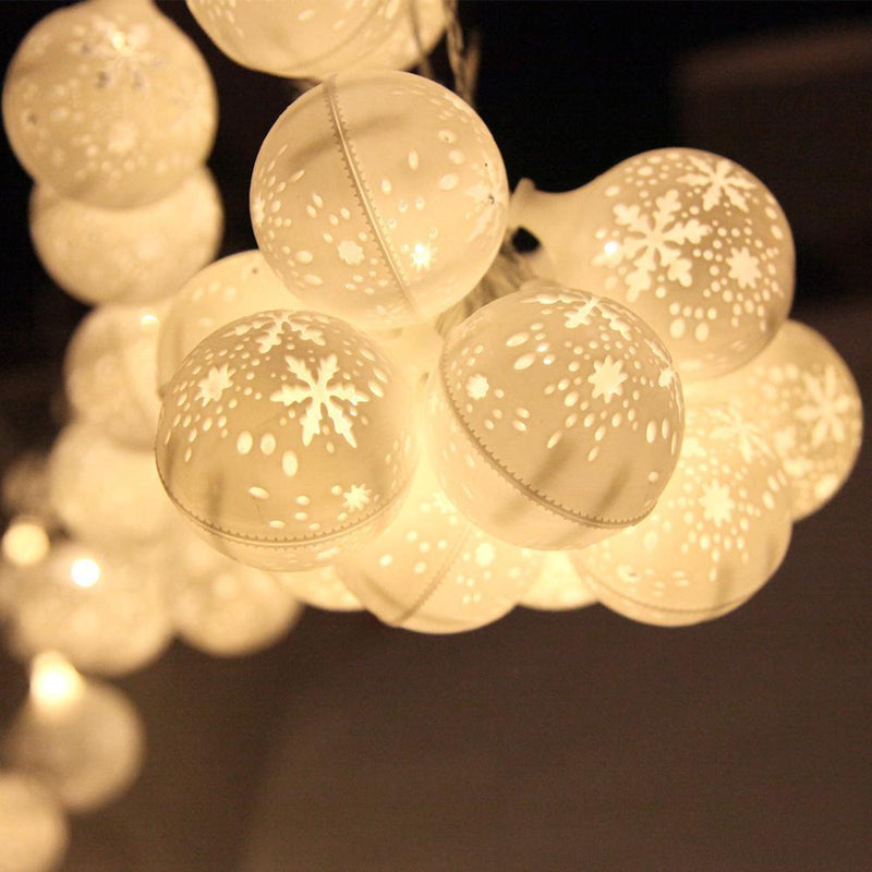 Jingle Jollys Christmas Snowflake Festoon String Lights 50LED Warm White