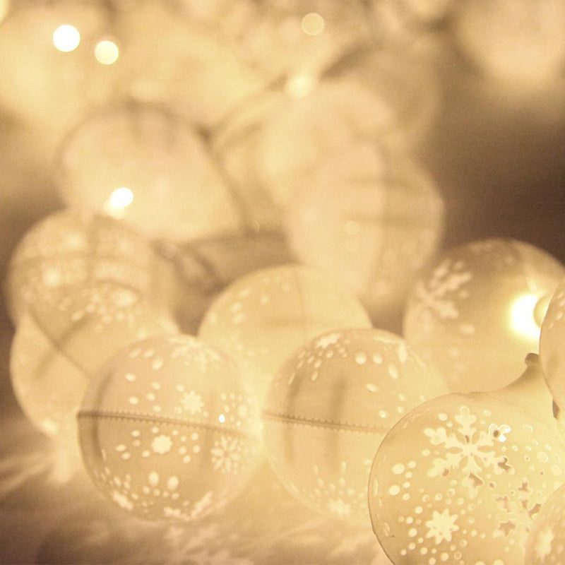 Jingle Jollys Christmas Snowflake Festoon String Lights 50LED Warm White
