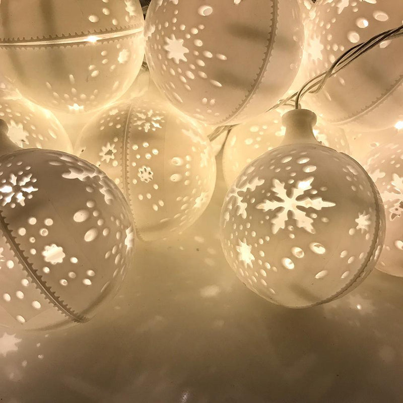 Jingle Jollys Christmas Snowflake Festoon String Lights 50LED Warm White Payday Deals