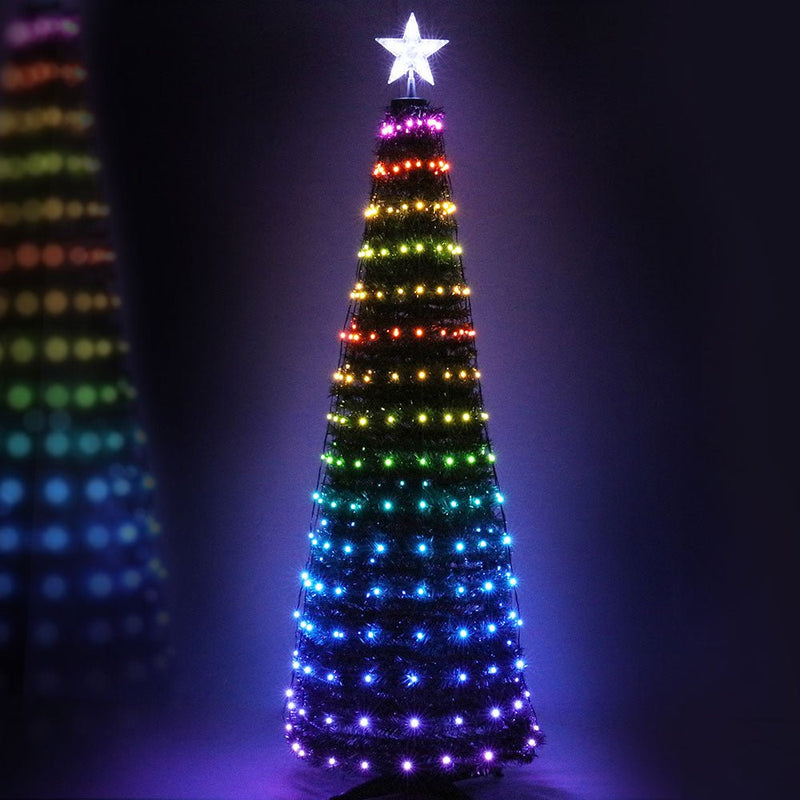 Jingle Jollys Christmas Tree 1.8M 298 LED Xmas Multi Colour Lights Optic Fibre Payday Deals