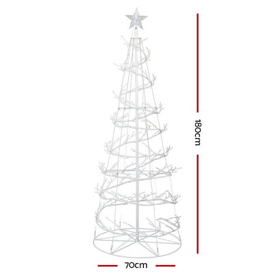 Jingle Jollys Christmas Tree 1.8M 320 LED Xmas Cold White Lights Optic Fibre Payday Deals