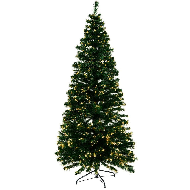 Jingle Jollys Christmas Tree 1.8M LED Xmas trees Optic Fibre Warm White Payday Deals