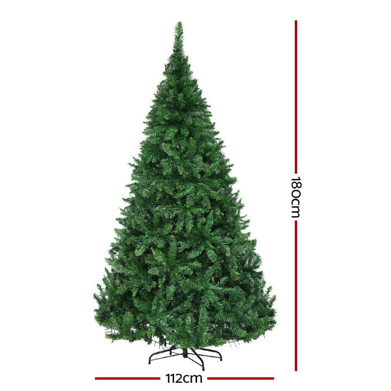 Jingle Jollys Christmas Tree 1.8M With 874 LED Lights Warm White Green Payday Deals