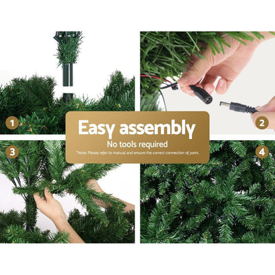 Jingle Jollys Christmas Tree 1.8M With 874 LED Lights Warm White Green Payday Deals