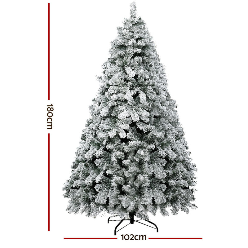 Jingle Jollys Christmas Tree 1.8M Xmas Trees Decorations Snowy 520 Tips Payday Deals