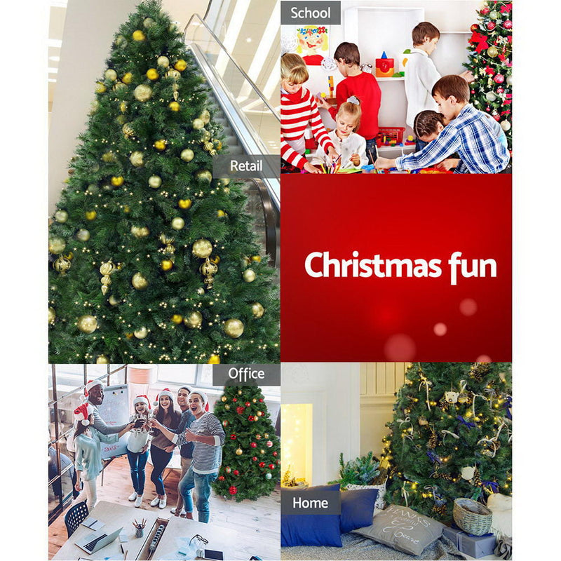 Jingle Jollys Christmas Tree 2.4M Xmas Trees Decorations Pine-Needle 2100 Tips Payday Deals