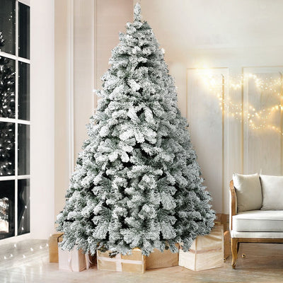 Jingle Jollys Christmas Tree 2.4M Xmas Trees Decorations Snowy 1291 Tips Payday Deals