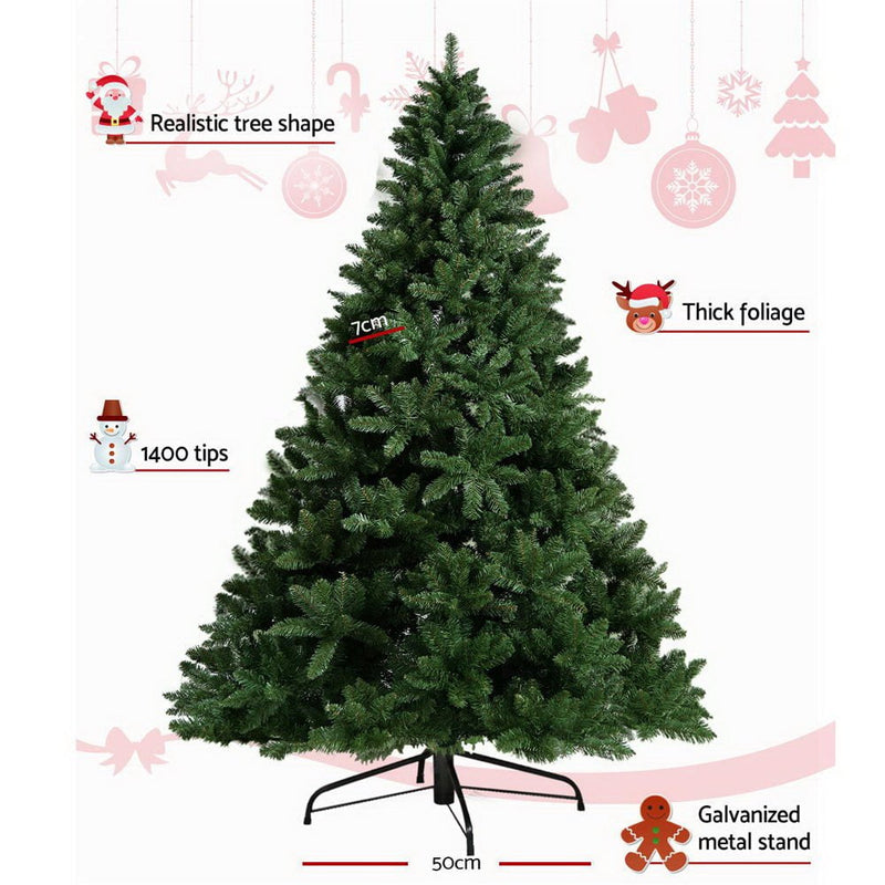 Jingle Jollys Christmas Tree 2.4M Xmas Trees Green Decorations 1400 Tips Payday Deals