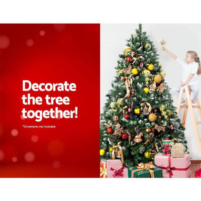 Jollys 2.1M 7FT Christmas Tree Xmas Decorations Snowy Home Decor 1000 Tips Bonus Bag