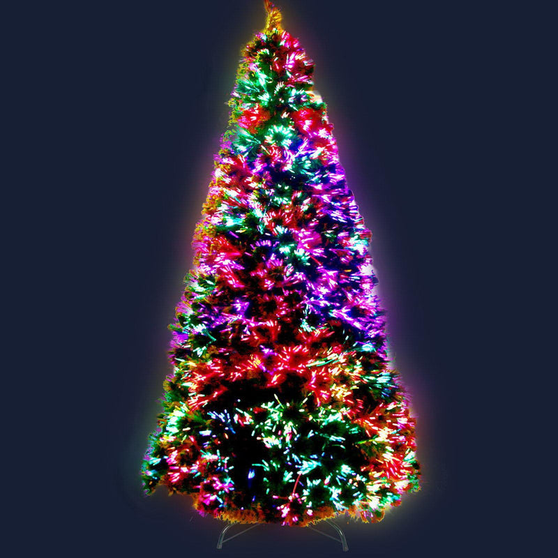 Jollys 2.1M Christmas Tree LED Xmas Fibre Optic Decorations 7FT Home Decor Multi Colour Lights