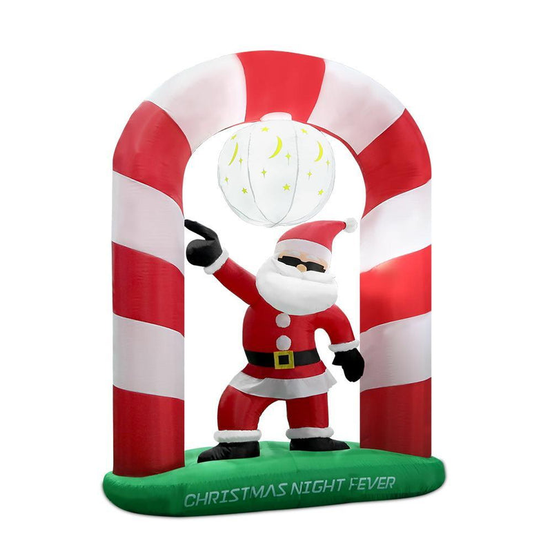 Jollys 2.4m Christmas Inflatable Disco Santa Lights Xmas Decoratopm