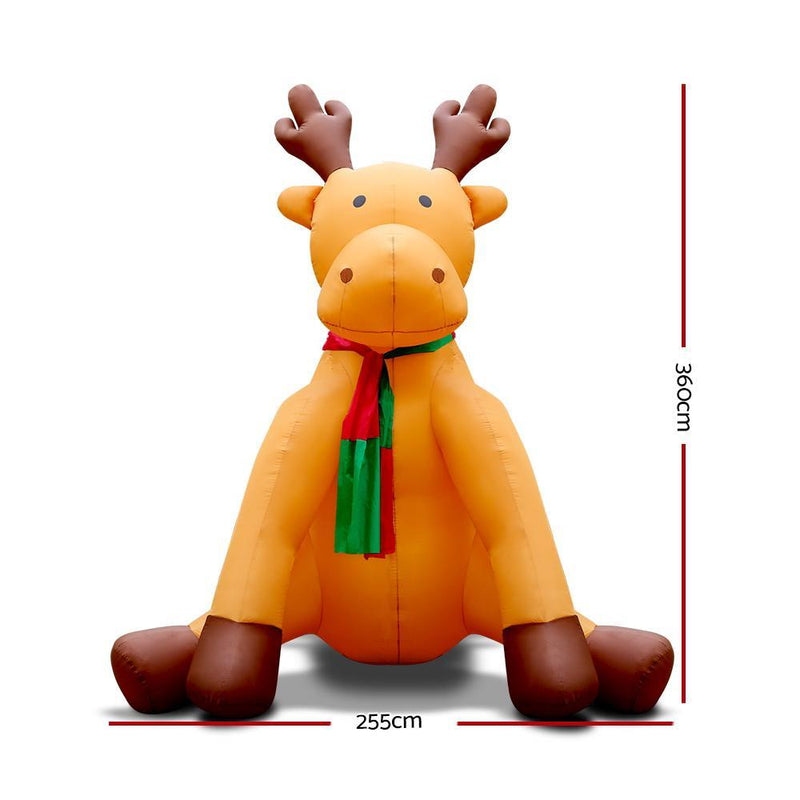 Jollys 3.6m Christmas Inflatable Reindeer Lights Xmas Decoration