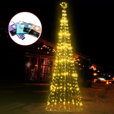 Jollys 5M Christmas Tree LED Lights Warm White Xmas Fibre Optic Decorations Bonus Bag