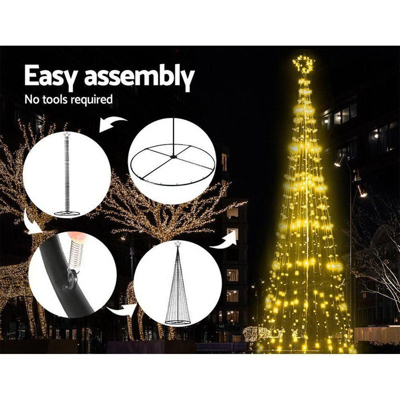 Jollys 5M LED Christmas Tree Optic Fiber Lights 750pc LED Warm White