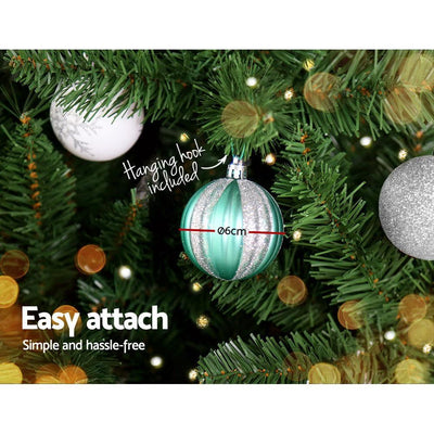 Jollys 8FT 2.4M Christmas Tree Baubles Balls Xmas Decorations Green Home Decor 1400 Tips Green Snowy