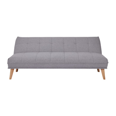 Jovie 3 Seater Sofa Queen Bed Fabric Uplholstered Lounge Couch - Light Grey Payday Deals