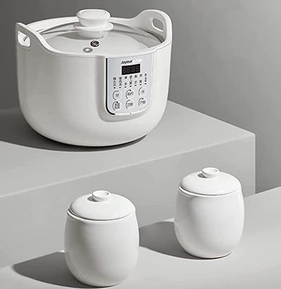 Joyoung White Porclain Slow Cooker 1.8L with 3 Ceramic Inner Containers Payday Deals