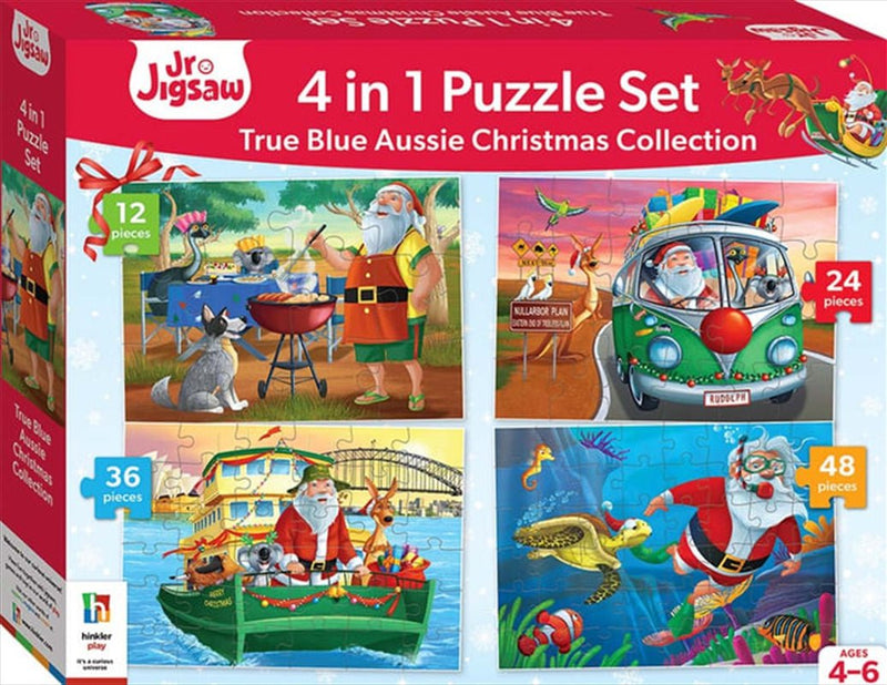 Jr Jigsaw 4-in-1 True Blue Aussie Christmas Collection Payday Deals