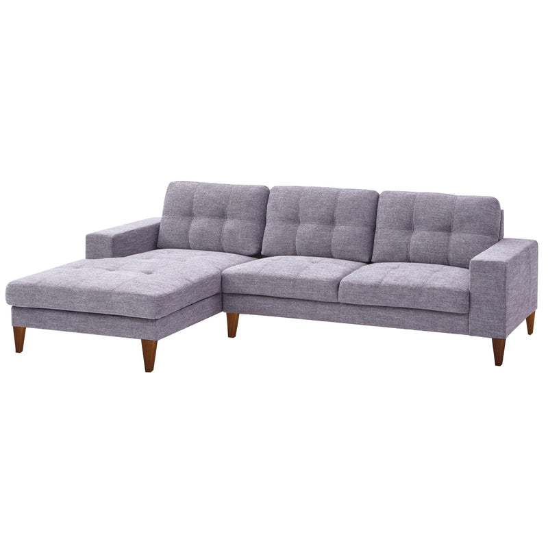 Juliet 2 Seater Sofa Soft Fabric Uplholstered Lounge Couch with LHF Chaise Grey Payday Deals