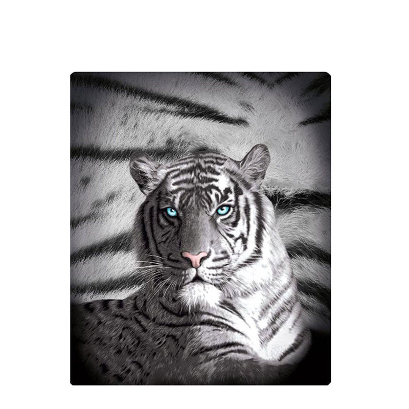 Just Home Blue Eyes Stripes Tiger Polar Fleece Throw Rug Payday Deals