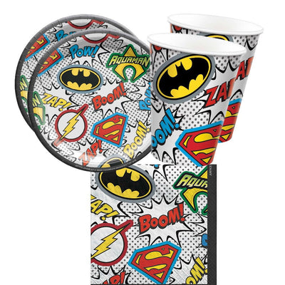 Justice League 16 Guest Small Tableware Party Pack Payday Deals