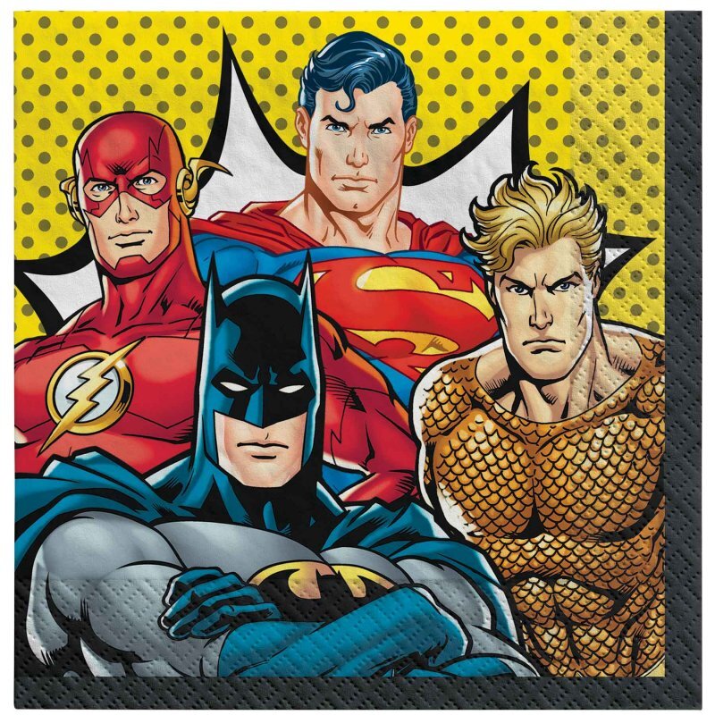Justice League Heroes Unite Lunch Napkins 16 Pack Payday Deals