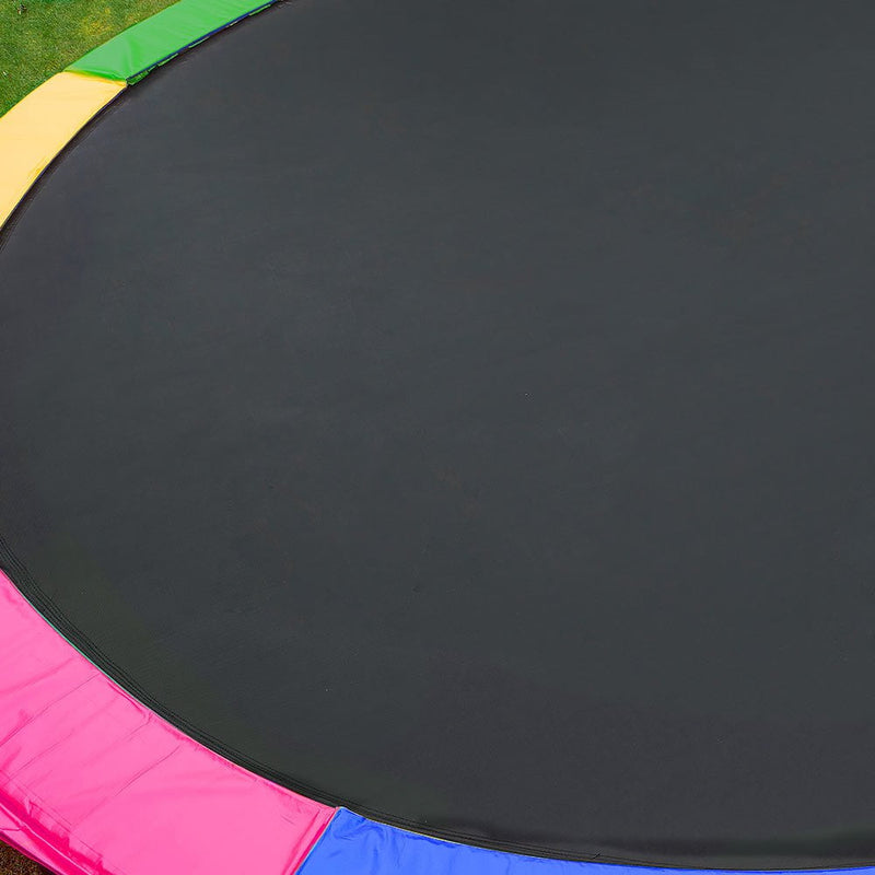 Kahuna 12ft Outdoor Trampoline Kids Children With Safety Enclosure Pad Mat Ladder Basketball Hoop Set - Rainbow Payday Deals