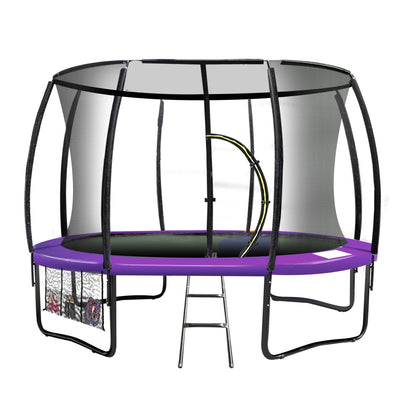 Kahuna 12ft Trampoline Free Ladder Spring Mat Net Safety Pad Cover Round Enclosure - Purple Payday Deals