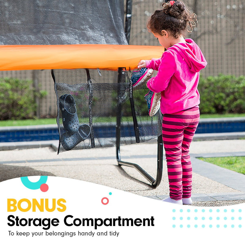 Kahuna 14ft Trampoline Free Ladder Spring Mat Net Safety Pad Cover Round Enclosure - Orange Payday Deals