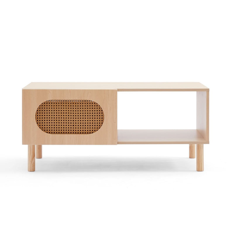 Kailua Rattan Coffee Table with Storage in Maple Payday Deals