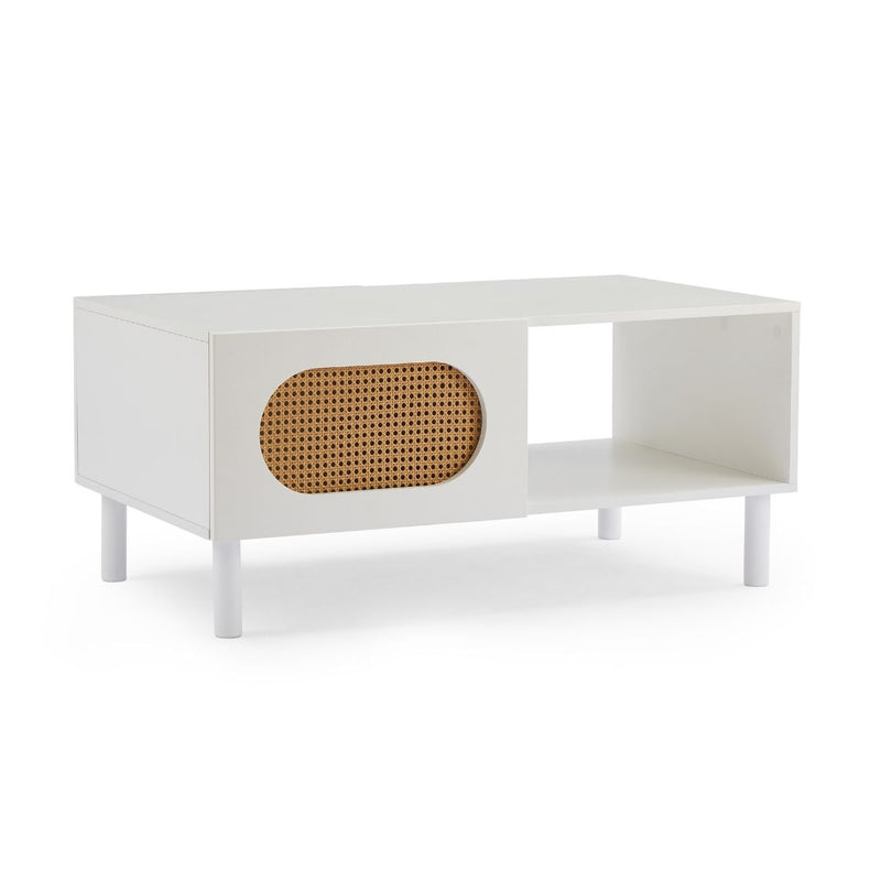 Kailua Rattan Coffee Table with Storage in White Payday Deals