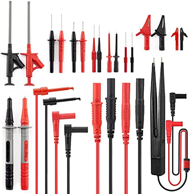 KAIWEETS 23PCS Multimeter Test Leads Kit with Replaceable Precision Probes Set and Alligator Clips, Test Probes, Test Hook, Flexible Wires Professional Kit General Use for Digital Electrical Testing Payday Deals