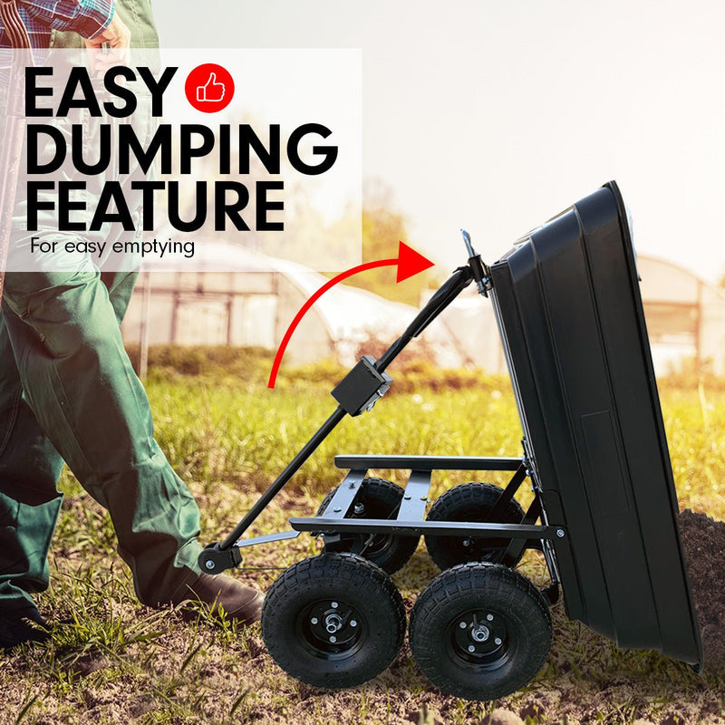 Kartrite Garden Dump Cart Dumper Wagon Carrier Wheel Barrow  125L Payday Deals