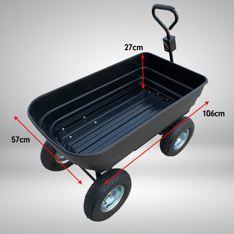 Kartrite Garden Dump Cart Dumper Wagon Carrier Wheel Barrow  125L Payday Deals