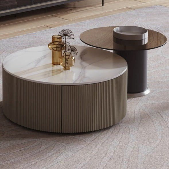 Keesley Nesting Coffee Table Set/Glossy Ceramic top/ Modern Payday Deals