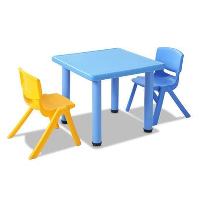 3 Piece Kids Table and Chair Set - Blue