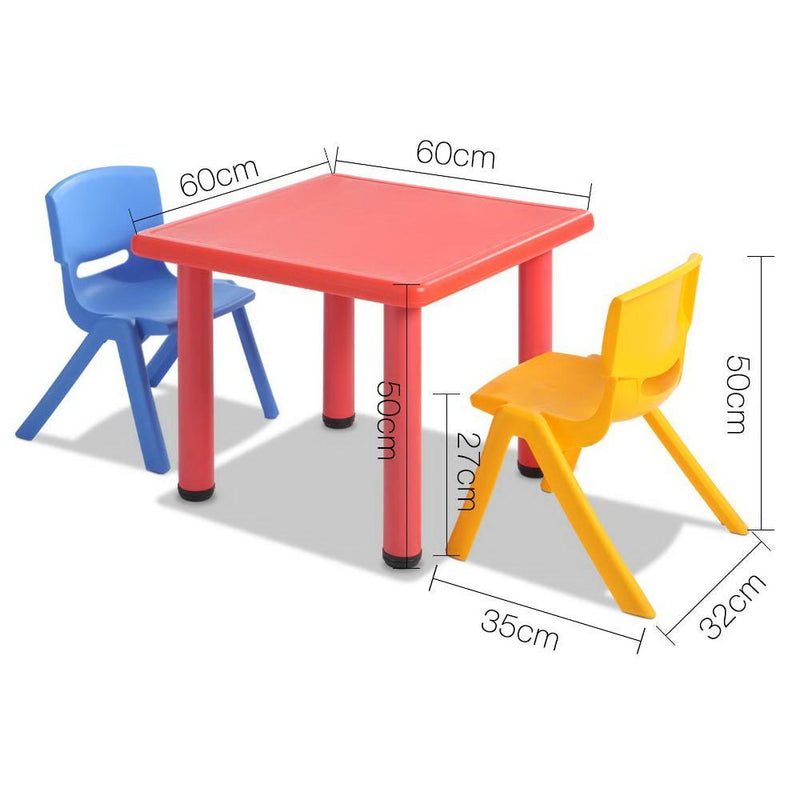 Keezi 3 Piece Kids Table and Chair Set - Red