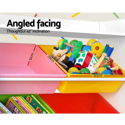 Keezi 8 Bins Kids Toy Box Storage Organiser Rack Bookshelf Drawer Cabinet Payday Deals