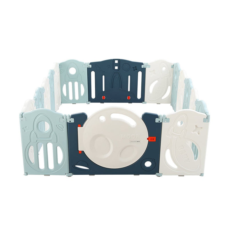 Keezi Baby Playpen 16 Panels Foldable Toddler Fence Safety Play Activity Barrier Payday Deals