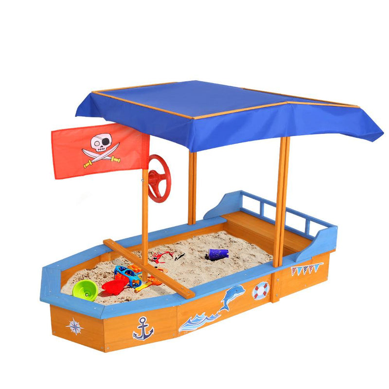 Keezi Boat-shaped Canopy Sand Pit Payday Deals
