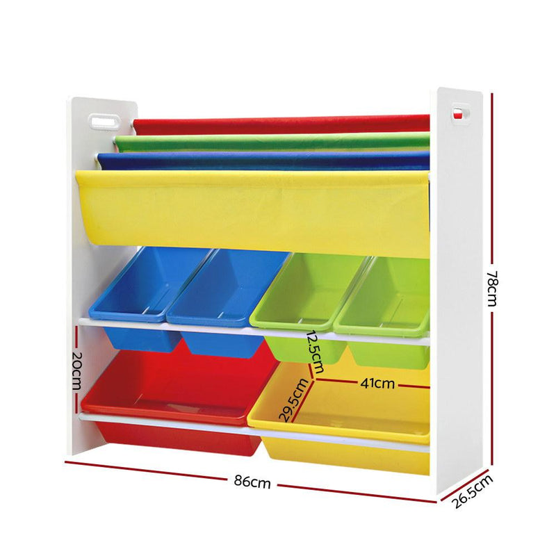 Keezi Kids Bookcase Childrens Bookshelf Toy Storage Organizer Display Rack Book Payday Deals